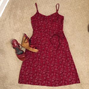 Red strappy dress